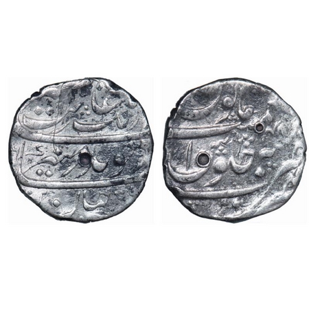 Aurangzeb, Silver Rupee, 11.38g, Nusratabad Mint, AH unseen/48 RY. KM 300.36. Test mark, A