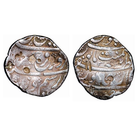 Farrukhsiyar, Silver Rupee, 11.39g, Dar-us-Zafar Bijapur Mint, RY 3, Mint name split in th