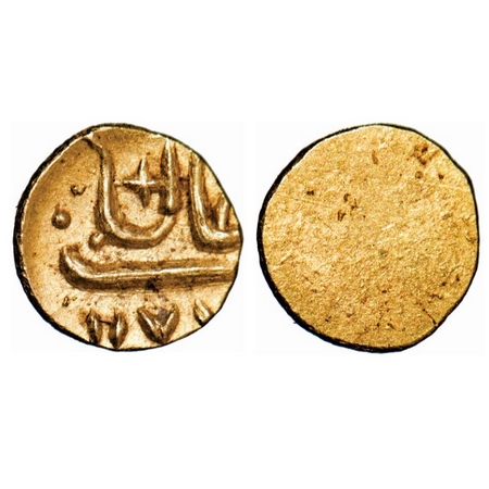 Shah Alam II, Gold Fanam, 0.18g, Uniface type , AH 1177. Extremely Fine, Scarce.