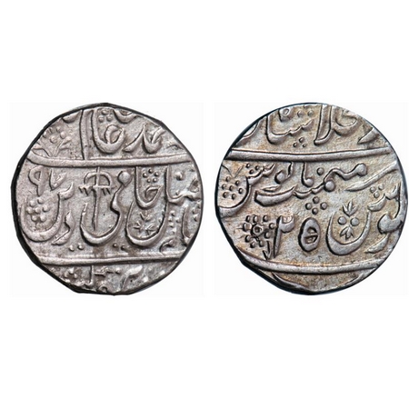 Shah Alam II, Silver Rupee, 11.15g, Shahjahanabad Dar ul Khilafat Mint, AH (11)97/25 RY, w
