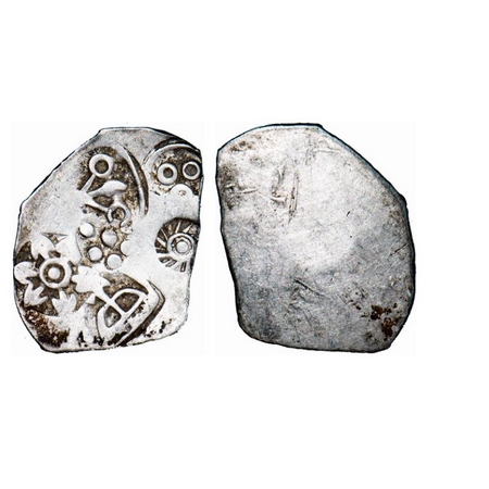 Punch Marked, Magadha Janapada, Silver Karshapana, 3.42g, 20.11x24.26mm, G/H Series I, Fiv