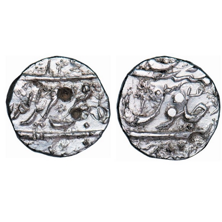 Maratha Confederacy, Silver ½ Rupee, 5.45G, Aurangnagar Mint (Mulher), in the name of Alam