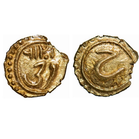 Mysore, Gold Fanam, 0.38g, Tipu Sultan, Farrukhi Mint, AM 1216 retro date. KM 58 / Henders
