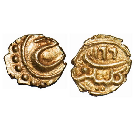 Mysore, Gold Fanam, 0.38g, Tipu Sultan, Kalikut Mint, AM 1199. KM 78 / Henderson 409. Extr