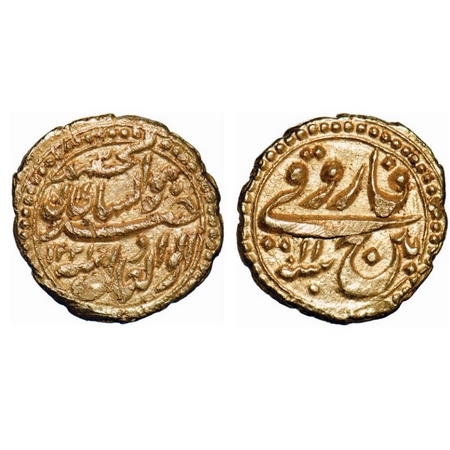 Mysore, Gold Pagoda, 3.40g, Tipu Sultan, Patan Mint, AM 1221/11 RY, retrograde Date. KM 12