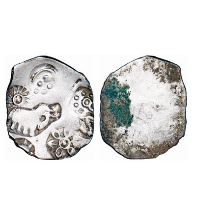 Punch Marked, Magadha Janapada, Silver Karshapana, 3.23g, 21.73x26.40mm, G/H Series I, Fiv