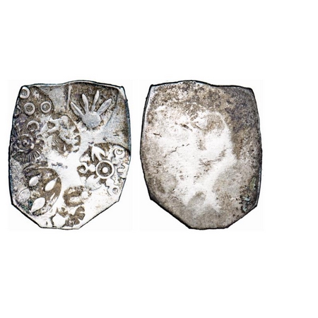 Punch Marked, Magadha Janapada, Silver Karshapana, 3.33g, 21.29x25.83mm, G/H Series I, Fiv