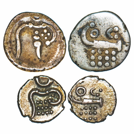 Cochin, Silver, Puttun & 2 Puttuns (2 Coins), 1.01 & 0.35g, British Protectorate Issues, O