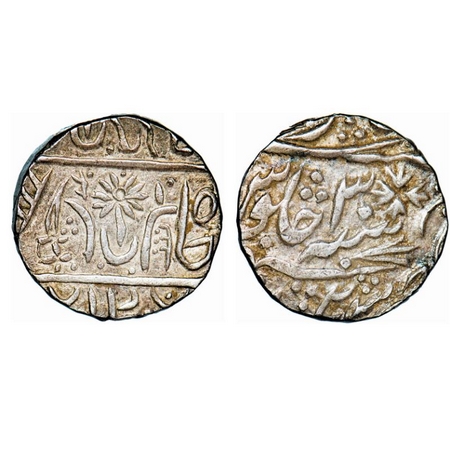 Chhatarpur, Silver Rupee, 10.93g, INO Shah Alam II, 30 RY, Sword, flowers and a different 