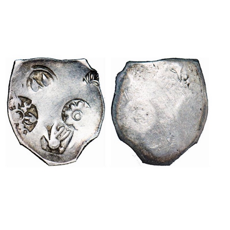 Punch Marked, Magadha Janapada, Silver Karshapana, 3.35g, 23.31x26.17mm, G/H Series I, Fiv