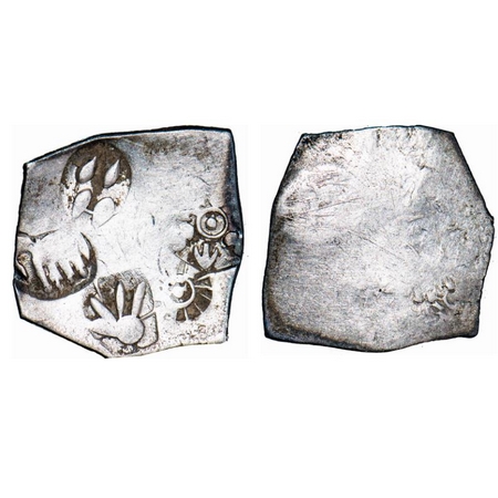 Punch Marked, Magadha Janapada, Silver Karshapana, 3.42g, 23.25x23.36mm, G/H Series I, Fiv