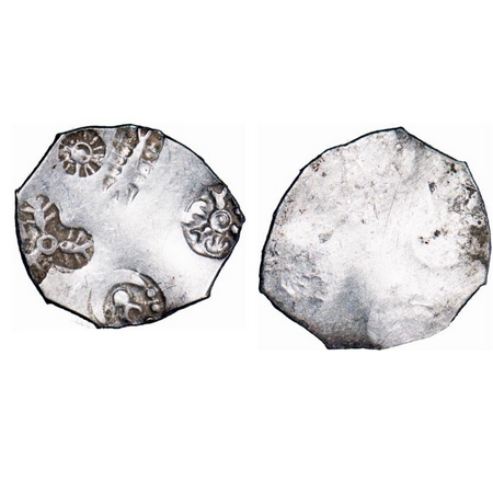 Punch Marked, Magadha Janapada, Silver Karshapana, 3.35g, 23.78x25.34mm, G/H Series I, Fiv