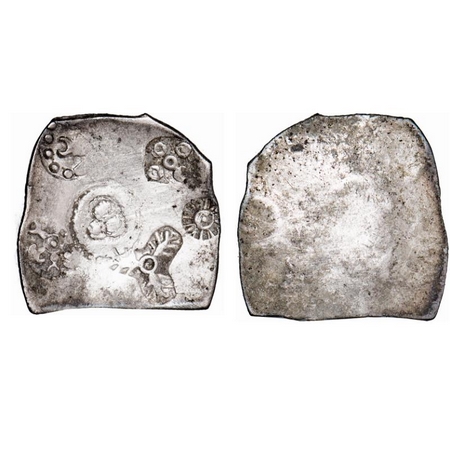 Punch Marked, Magadha Janapada, Silver Karshapana, 3.33g, 24.85 x 24.62mm, G/H Series I, F