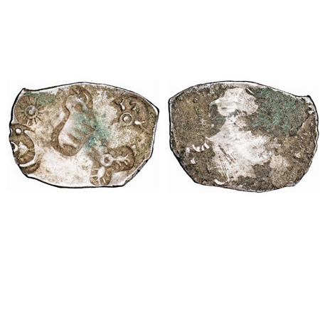 Punch Marked, Magadha Janapada, Silver Karshapana, 3.47g, 20.07x27.50mm, G/H Series I, Fiv