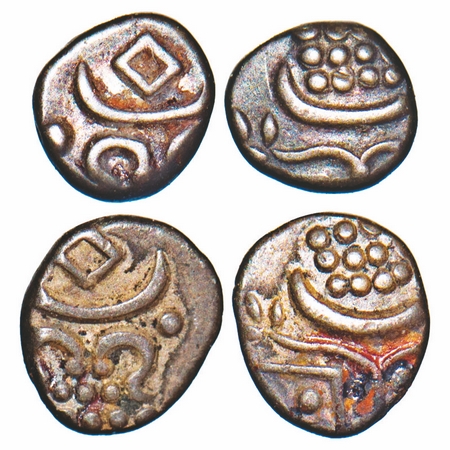 Travancore, Silver Chukram, 0.38g, (2 Coins), Anizham Thirunal Marthanda Varma (ME 904-933