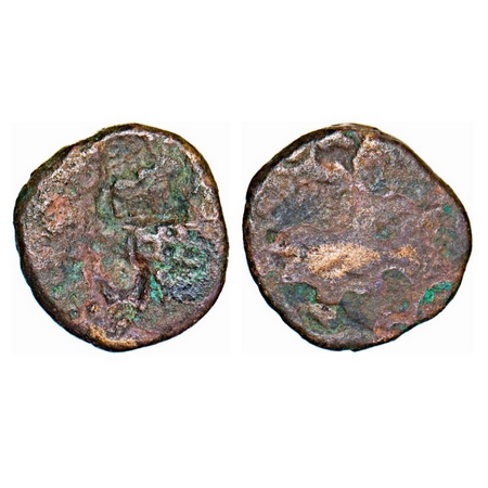 Punchmarked, Ujjain, 'standing Shiva type counter mark bull, Copper, 4.22g, 16.19x14.80mm.