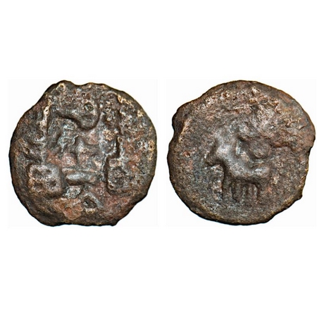 City State Issue, Erikachha, Betwa River Valley, Cast Copper, 9.45g, 20.63x21.05mm, Obv: T