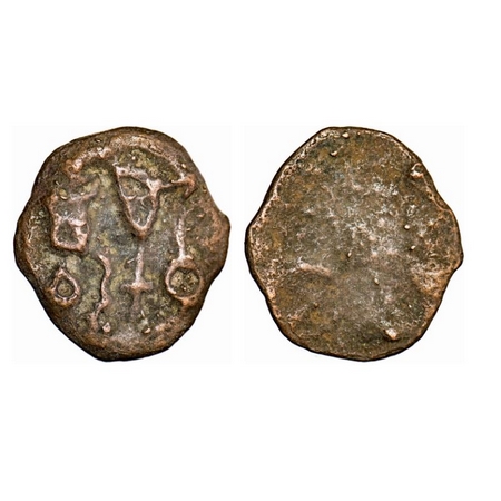 City State Issue, Erikachha, Betwa River Valley, Cast Copper, 9.20g, 26.65x24.08mm, Obv: T