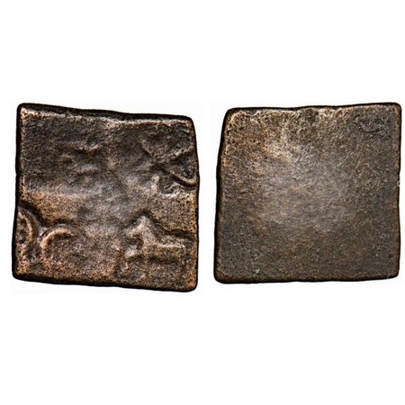 City State Issue, Erikachha, Betwa River, Copper Unit, 4.16g, 18.81x19.82mm, Punch Marked 