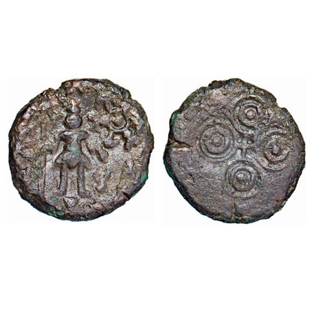 Post Mauryan, Ujjaini Region, Uninscribed, Copper Unit, 8.65g, 18.14x18.90mm, Obv: Mahakal
