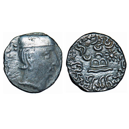 Western Kshatrapas, Kardamaka Dynasty, Rudradaman I son of Jayadaman, Silver Drachma, 2.16