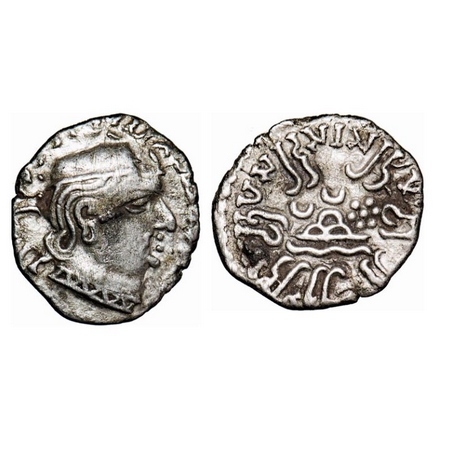 Western Kshatrapas, Kardamaka Dynasty, Rudrasena I, son of Rudrasimha I, Silver Drachma, 1