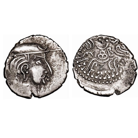 Western Kshatrapas, Kardamaka Dynasty, Damsena, son of Rudrasimha I, Silver Drachma, 1.92g