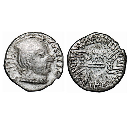 Western Kshatrapas, Vijayasena, s/o Damsena, (SE 169), Silver Drachma, 1.53g, 14.13x14.38m