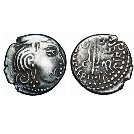 Maitrakas of Vallabhi, ‘Sharva Bhattaraka’, Silver Drachma, 1.91g, 12.73x13.24mm, Obv: Bus