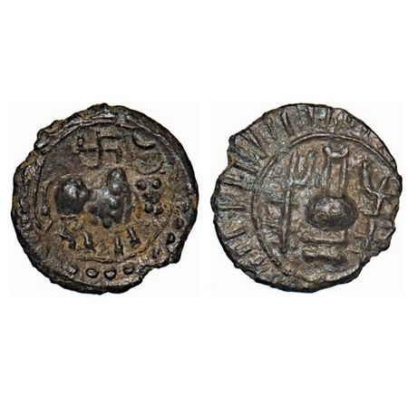Post-Vakatakas, Khandesh Region, Vishnukundin type, Copper base Alloyed, 3.19, 17.91x17.53