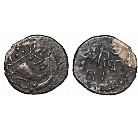 Ranavigraha, Silver drachm, 0.70g, 11.01x11.38mm, ca.712-715 AD "Yashaditya" series Obv: K