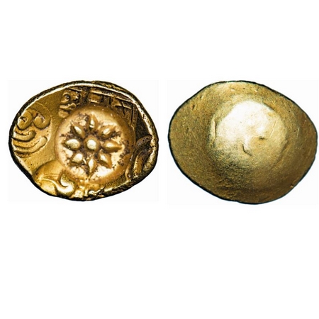 Yadavas of Devagiri, Rama Chandra Deva, Gold Padma Tanka, 3.80gm, Obv: Lotus in center, on
