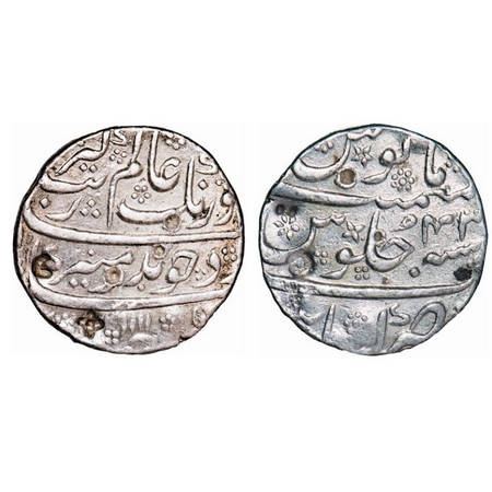 Aurangzeb, Silver Rupee, 11.52g, Khambayat Mint, AH 1111 / 43 RY. KM 300.51. About Very Fi