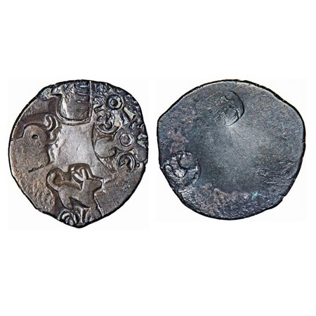 Punch Marked, Magadha Janapada, Silver Karshapana, 3.34g, 20.97x19.86mm, G/H Series I, Obv