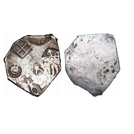 Punch Marked, Magadha Janadapa, Silver Karshapana, Early issue, 3.40g, 23.55x20.70mm, Obv: