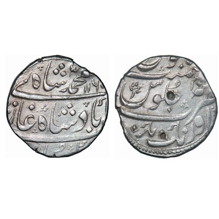 Muhammad Shah, Silver Rupee, 11.44g, Aurangnagar Mint, AH 1160 / 30 RY. KM 436.9. Test mar