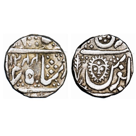 Indore, Silver ½ Rupee, 5.58g, Mulhar Rao II (AH 1124-1248 / 1811-1833 AD), Malharnagar Mi