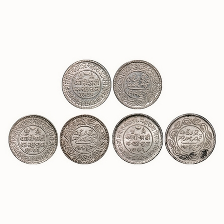 Kutch, Silver 2 ½ Kori, (3 Coins), Khengarji III, INO George V, VS 1975/1919, 1981/1924, 1