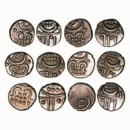 Travancore, Silver, Chuckram (6 Coins), 0.38g each, Anizham Thirunal Marthanda Varma (ME 9