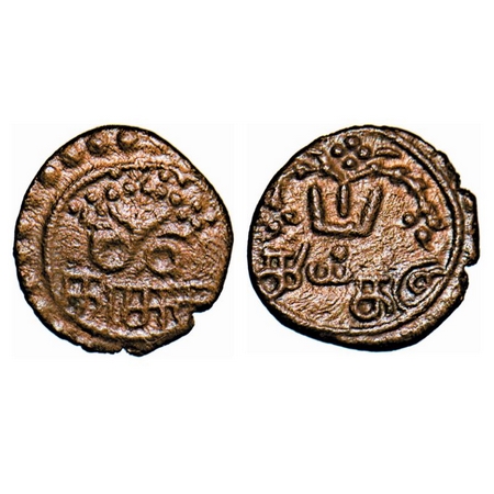 Travancore, Copper, 1 (Cash) Kasu, 0.53g, Rani Parvathi Bai (ME 990-1004 / 1815-1829 AD), 