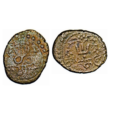 Travancore, Copper, 2 (Cash) Kasu, 0.98g, Rani Parvathi Bai (ME 990-1004 / 1815-1829 AD), 