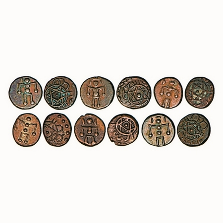 Travancore, Copper, Cash (6 Coins), Rama Varma IV (ME 1035-1055 / 1860-1880 AD), Obv: Sri