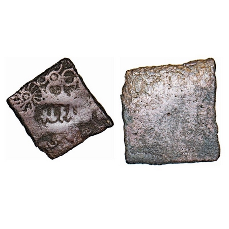 Pre Satavahana, Ayadatta, Vidarbha, Copper, 5.10g, 22.99x24.57mm, Obv: A set of punches in