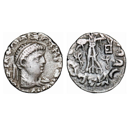 Indo Greek, Zoilos II, Silver Drachm, 2.32g, 16.11x15.71mm, Obv: Diademed bust of king to 