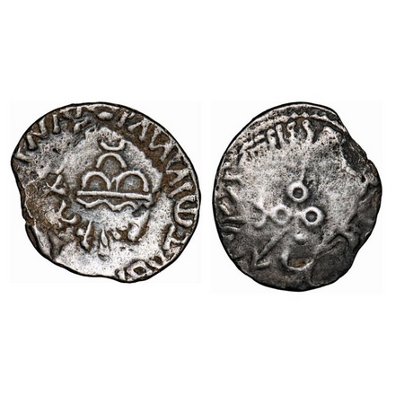 Satavahanas, Gotamiputra Satakarni, Silver Drachma, 1.88g, 15.34x15.50mm, over-struck on K