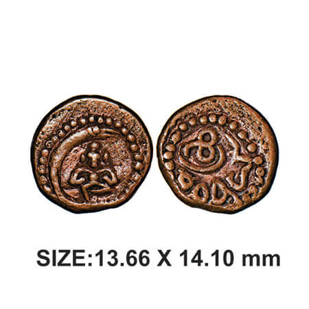 Madurai Nayakas, Vijayaranga Chokkanatha, AD 1706-1732, Copper, 2.25g, Obv: Seated Lord Vi