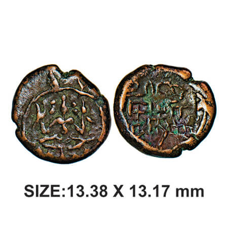 Thanjavur Nayakas, Raghunatha, 1600-1645 AD, Copper, 2.60g, Obv: Seated tirumagal also kno