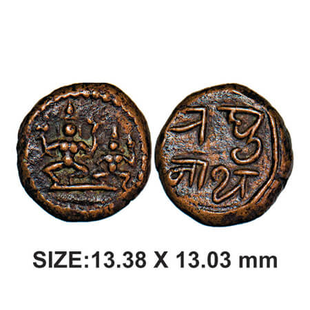 Thanjavur Nayakas, Raghunatha, 1600-1645 AD, Copper, 3.39g, Obv: Seated lord shiva and par