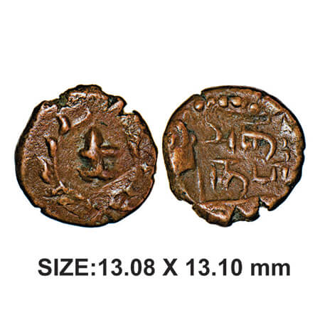 Nawabs of Arkat, (1691-1801 AD), Copper, 1.95g, Obv: Shivlingam surriunded with garland, R