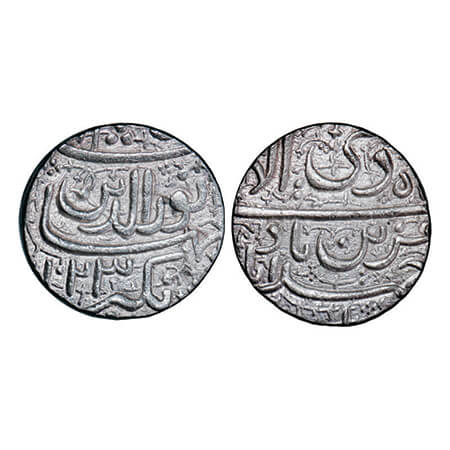 Jahangir, Silver Rupee, 11.45g, Ahmadabad Mint, AH 1023, Muzayyan couplet, Month Di. KM 14